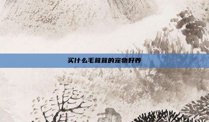 买什么毛茸茸的宠物好养