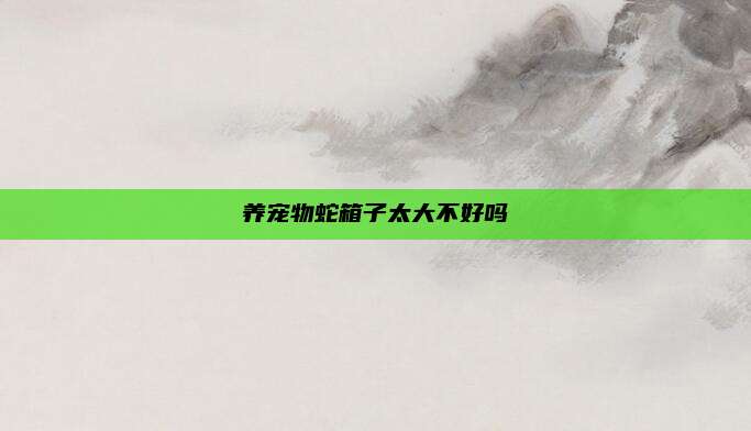 养宠物蛇箱子太大不好吗