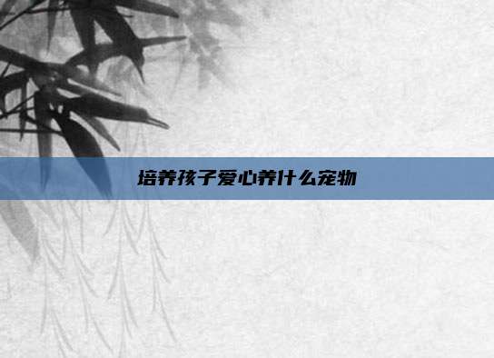 培养孩子爱心养什么宠物