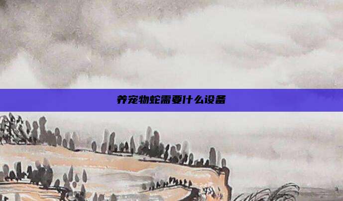 养宠物蛇需要什么设备