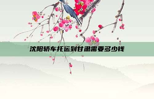 沈阳轿车托运到甘肃需要多少钱
