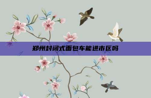 郑州封闭式面包车能进市区吗