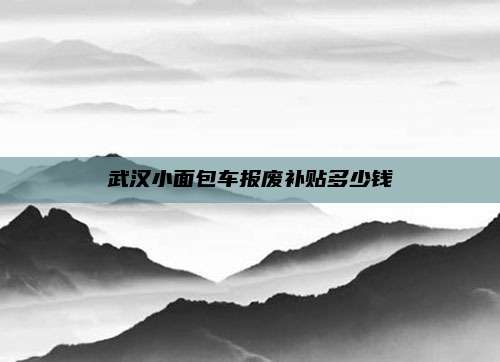 武汉小面包车报废补贴多少钱