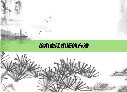 热水壶除水垢的方法