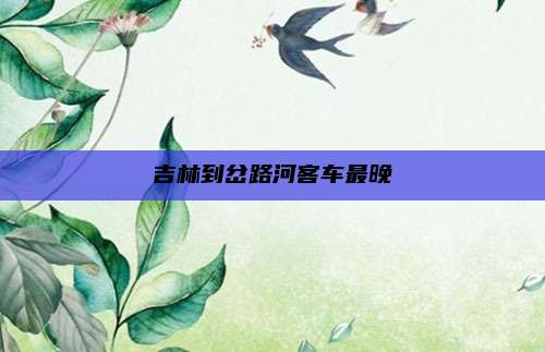 吉林到岔路河客车最晚
