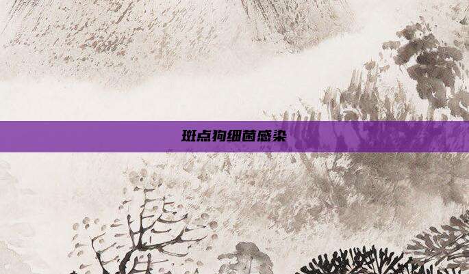 斑点狗细菌感染