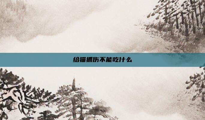 给猫抓伤不能吃什么