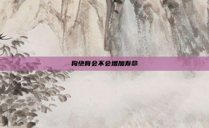 狗绝育会不会增加寿命