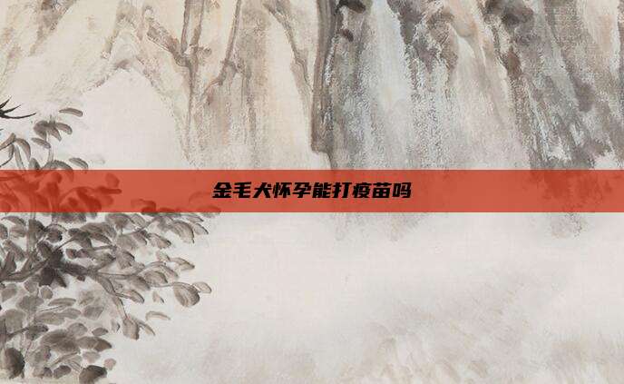 金毛犬怀孕能打疫苗吗