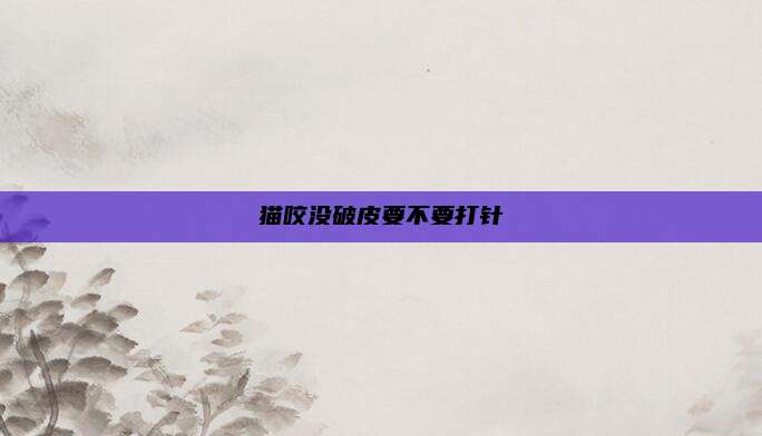猫咬没破皮要不要打针