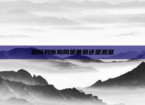 如何判断狗叫是善意还是恶意