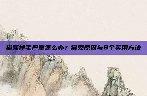 猫咪掉毛严重怎么办？常见原因与8个实用方法